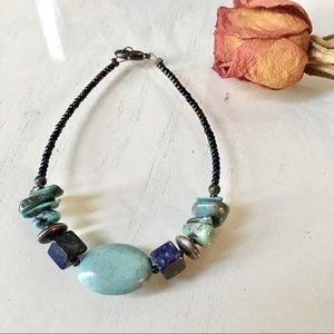 LP Vintage 90s Aqua Stone Bracelet | Small Wrists